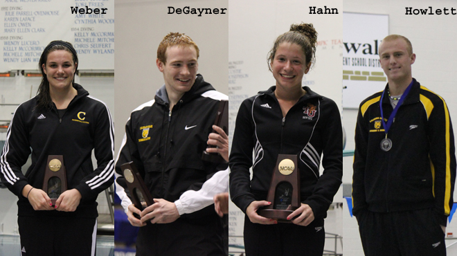 DeGayner and Weber named SCAC Swimmers of the Year; Hahn and Howlett named SCAC Divers of the Year