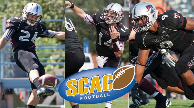 Trinity's Smith, Boboy, and Kennemer Named SCAC Football Players-of-the-Week
