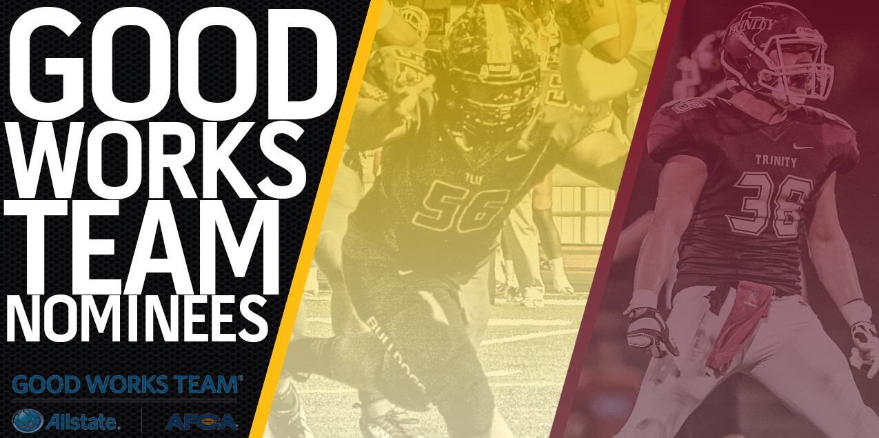 Texas Lutheran's Stives; Trinity's Hood Named Allstate AFCA Good Works Team Nominees
