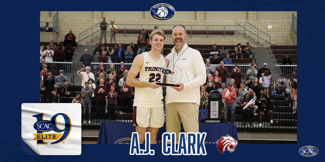 Trinity's Clark Earns Third Consecutive SCAC Men's Basketball Elite 19 Award