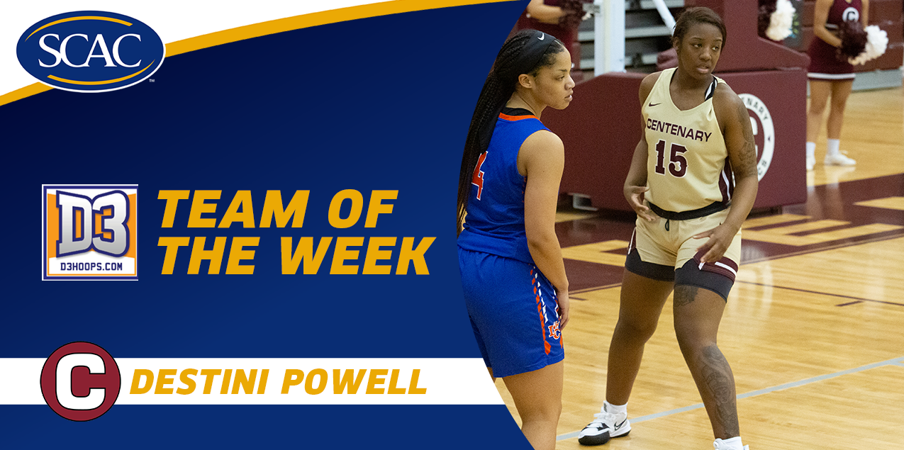 Centenary's Powell Named to D3Hoops.com Team of the Week